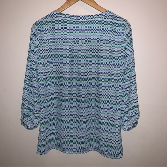 Banana Republic Blue and Green Blouse - Picture 6 of 9